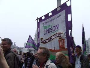 Edinburgh banner Trafalgar Square